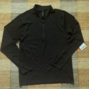 Lululemon metal vent tech mid weight 1/2 zip  Black Long Sleeve Top. Size L NWT